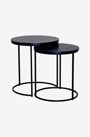 Nordic Furniture Group - Sidobordsset Duett, rund ask - Svart - Småbord - Från Homeroom