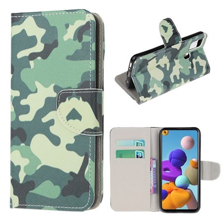 Wonderland Samsung Galaxy A21s Etui - Camouflagemønster