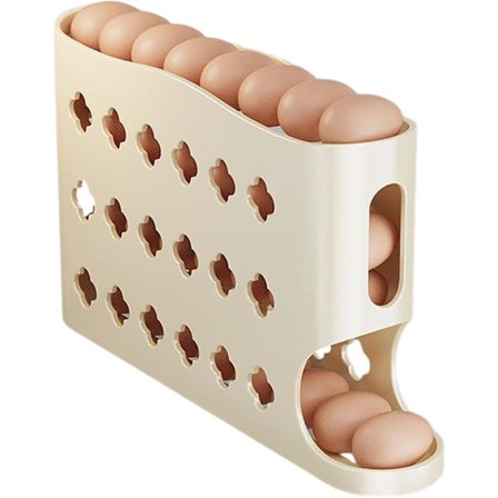 Slide Æggeopbevaringsboks, Æggeholderdispenser, Automatisk Æggeopbevaring, 4 Lag Æggeorganisator Æggeopbevaringsbeholder
