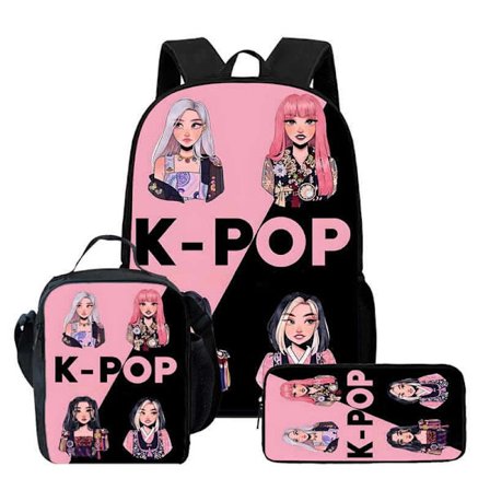 K-Pop Demon Hunter Rygsæk Skuldertaske Madkasse Penalhus Skolerygsæk-FF- 3PCKH023