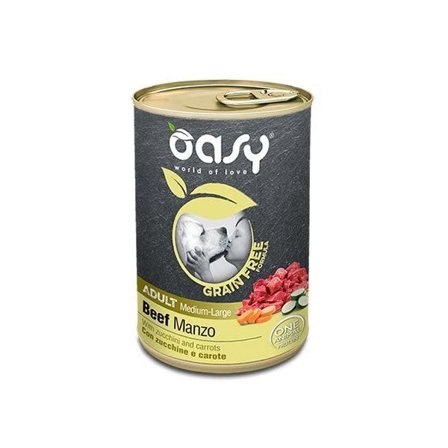 Oasy Grain Free Formula Cibo Umido Manzo Per Cani Adulti Taglia