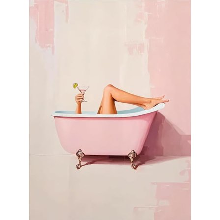 Diamond Art Kits för vuxna, Roliga rosa badrums Diamond Painting Kits för nybörjare, Rosa Diamantkonst Målning 5D Rund Full Drill för Heminredning 