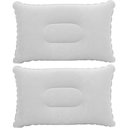 Oppustelige puder x2 – Multipak med oppustelige puder, der er perfekte til rejser/camping/udendørs/fiskeri - Ultralette, vandafvisende puder (grå)