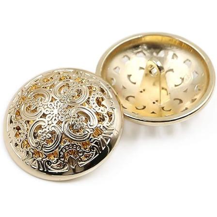 Set med 10 retro-genomsynliga metallknappar för kappa eller kostym, svart, 28 mm