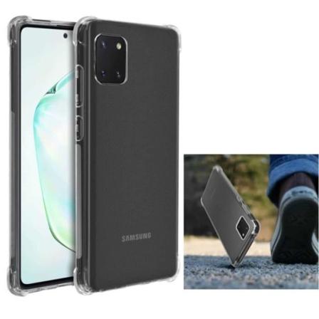 Gennemsigtigt etui til Samsung Galaxy Note 10 Lite med forstærkede hjørner. Fremstillet af holdbar gel silikone. Optimal beskyttelse
