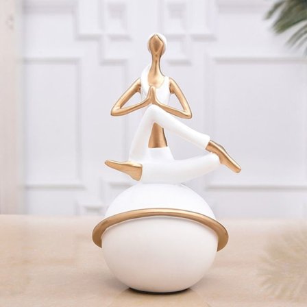 Yoga Figurine Yoga Pose Sculptures WHITE E E