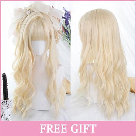 Lång Ombre Färgglad Syntetisk Cosplay Lolita Harajuku Peruk Med B