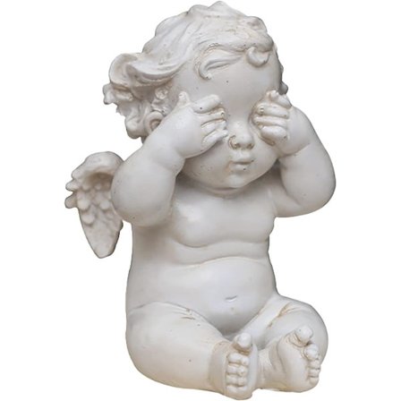 Engle Statue Havefigur Mindesmærke Gave Skulptur, Bedste Havekunst Deco Terrasse, Græsplæne, Have Dekoration Statue Engel Baby med Vinger Ikke Se 