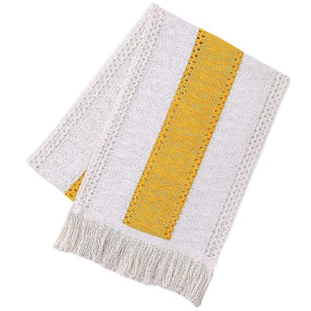 Landlig Dekoration, Rustik Vævet Bomuld (Gul)