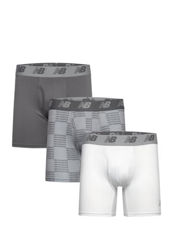 New Balance Mens Premium 6" Boxer Brief With Fly 3 Pack Grå