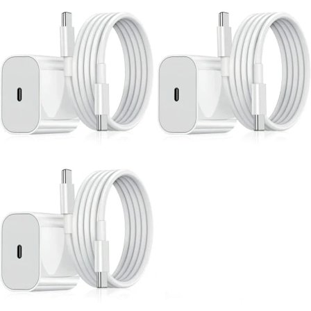 4-pack iPhone Laddare - Snabbladdare - Adapter + 2m Datakabel 20W Lightning Vit iPhone 4-Pack