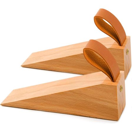 Massivt træ dørstopper skridsikker dørkile robust og holdbar dørstopper dørstopper egnet til bunddørspalte 0,2" - 1,3" 2-pak