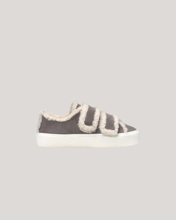INUIKII SHEARLING LOW VELCRO Gris Chaussures Fille - Kids Brand Store