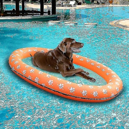 Hundflyter för pool, uppblåsbar poolflottör för hundvalpar, stor hundpool flyter husdjurs hund flytande matta för sommaren