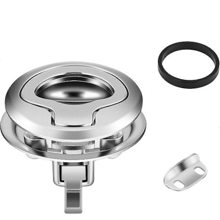 Flush Lukelås, Rustfritt Stål Klafflås Marine Dekkslukelås 1.5inch Ringhåndtak Flush Pull Lukelås for Marine Båtutstyr RV Ya