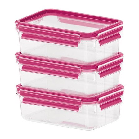 EMSA Food Clip&Close 515582 transp./pink 0,55l 3 piece Set