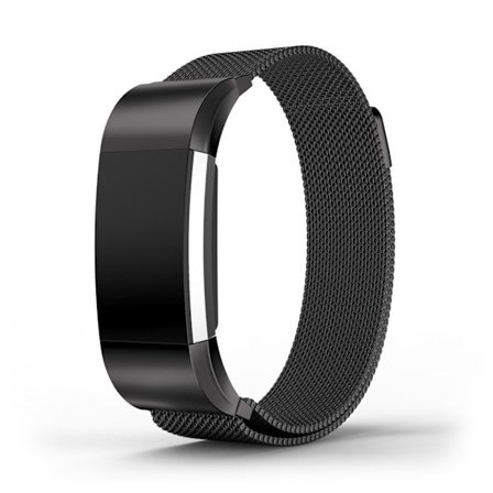 Fitbit Charge 2 design ranneke - Musta koko L