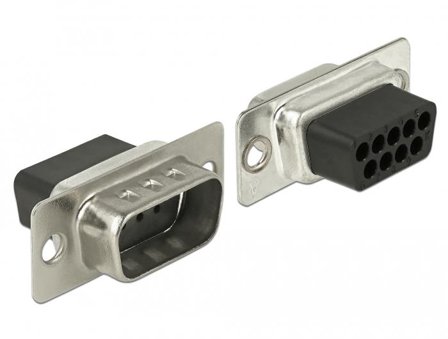 Delock Adapter Sub-D 9 pin male to RJ45 female Assembly Kit - seriell adapter - svart
