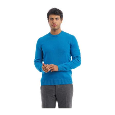 Drumohr Round-neck Strik Blå, Herre Strik