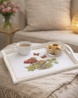 Broderi Höstkänsla till bricka