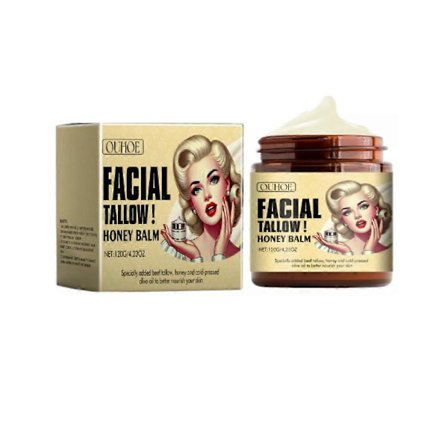 Talg fra storfe for anti-aldrende hud, Talg og honningbalsam, Naturlig pisket talgkrem