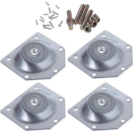 DB 4 stk. Vinklede monteringsplader til møbelben sofabord ben fastgørelsesplader med 5/16 tommer hængende skruer