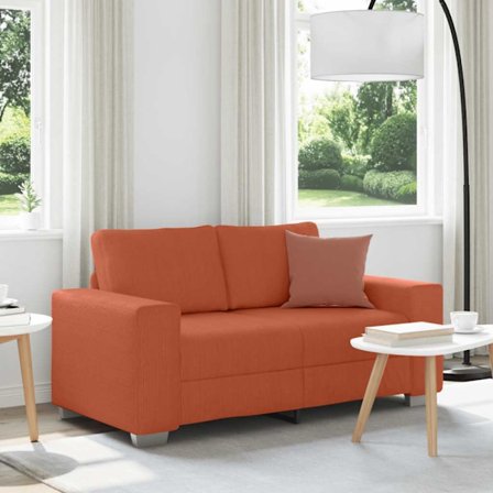 Loveseat soffa röd orange 120 cm manchestertyg