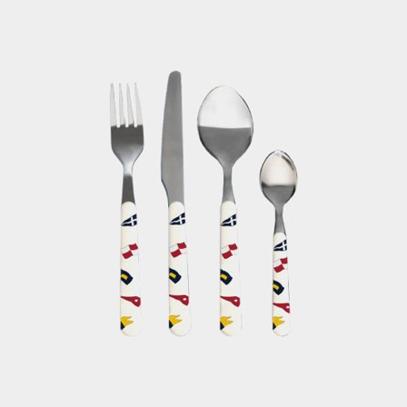 Bestickset Marine Business Regata, vit/mönstrad, 24 delar