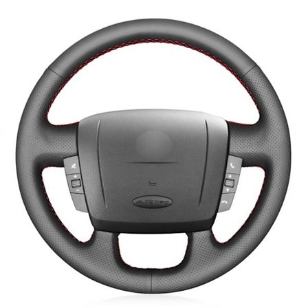 Svart PU Läder Bilratt Skydd för Peugeot Boxer 2006-2019 Citroen Jumper 2006-2019 Relay 2008-2019