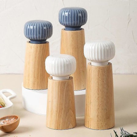 2024 - Salt- og pepperkvern laget av tre og keramikk - Pepper shaker krydderkvern med justerbar - God kvalitet