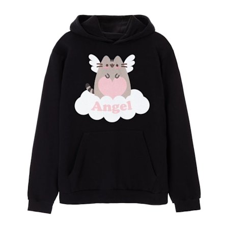 Pusheen Dam/Dam Angel Wings Hoodie XL Svart