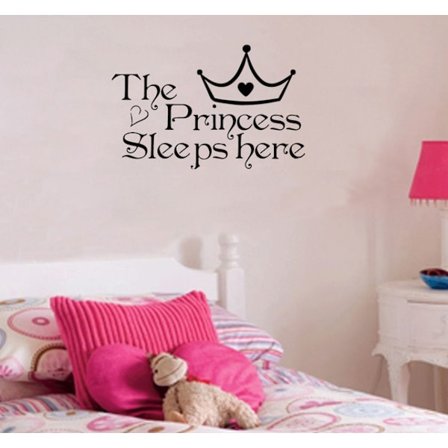 “Princess sleeps here” vinyl vägg klistermärken