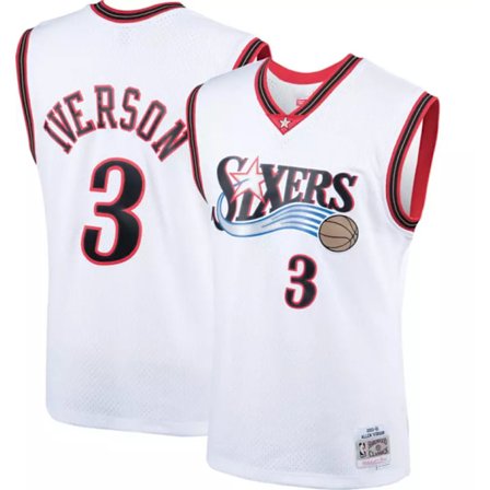 Allen Iverson #3 Retro Basketball Jersey Sesong 2021/2022 Herre Sportsklær for Voksen