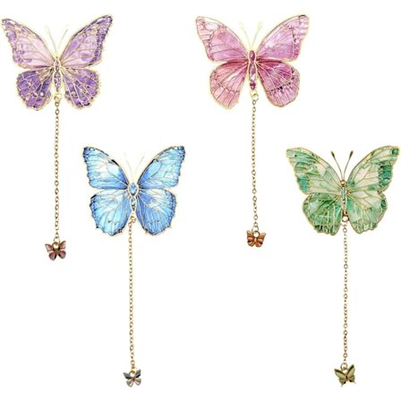 Metalliset kirjanmerkit 4 kpl, Kauniit kirjanmerkit naisille, Kirjanmerkit lukeville naisille, Neljä väriä perhoskirjanmerkki