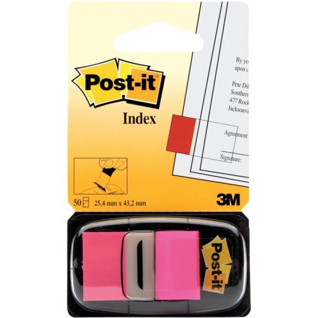 POST-IT Indexflikar, medium 25,4 x 43,2 mm, klarrosa, 680-21 - Lyreco - Kontorsmaterial - Indexflikar och märkflikar - Indexflikar i plast