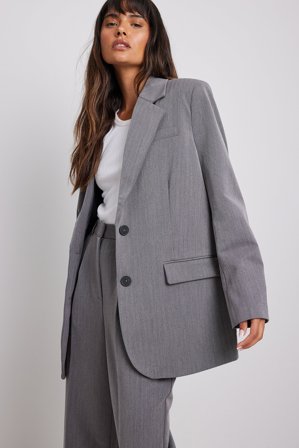 NA-KD Maxi Oversized Blazer - Oversized Blazer - Grå - EU 32