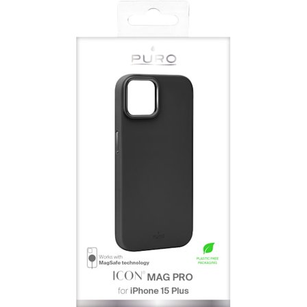 iPhone 15 Plus silicone cover ICON MAG PRO, black