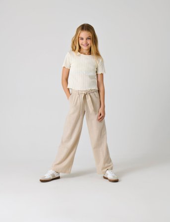 Kids Only Kogsiesta Pull-Up Linen Blend Pnt Noos - Cream - 140