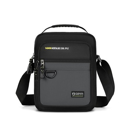 Herre Crossbody Skuldertaske, Vandtæt Oxford Messenger Bag Grey