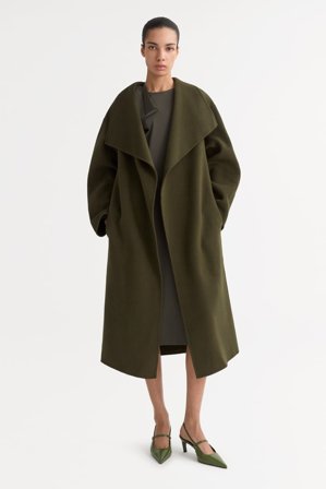 Soft Goat - Long coat - XL - Olive