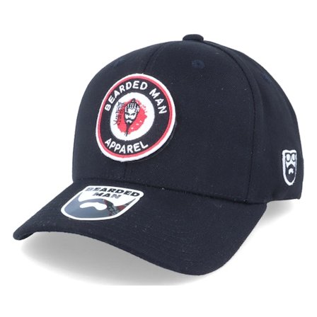 Bearded Man - Svart adjustable Caps - Kanji Duo Velcro Patch Black Adjustable @ Hatstore