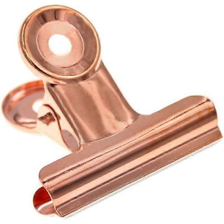 10 st Stora Roséguldfärgade Gångjärnsklämmor i 2 Tum Rostfritt Stål Metall Bulldog Skolväska Fotohållare, Snackspåse, Kontorsmaterial (50mm)