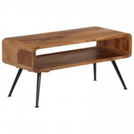 Vidaxl Soffbord Massivt Sheshamträ 95x40x45 Cm Brun