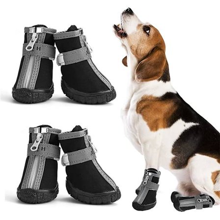Hundestøvler, Seneste Vandtætte Hundestøvler Med Reflekterende Remme, Skridsikker Blød Sål, Til Små Og Mellemstore Hunde