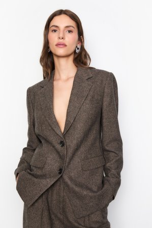 CAMILLA PIHL - Brook Herringbone Blazer - Brown Herringbone - 34