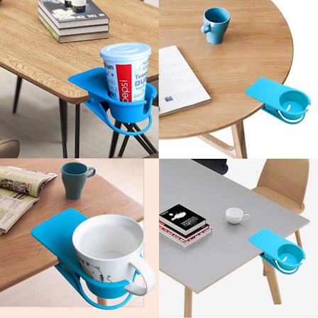 Klips-på drikkeflaskekoppholder for bord og skrivebord