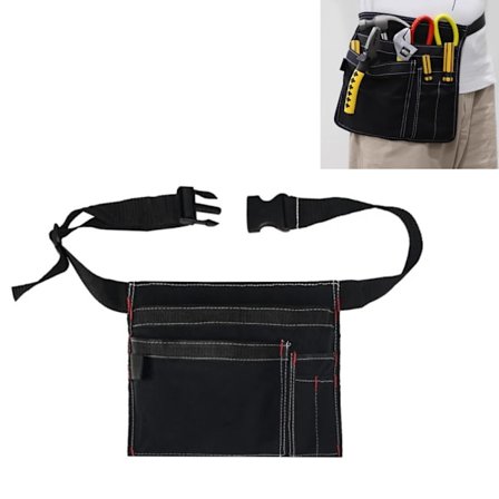 Trädgårdsarbete Bältesväska Arbetsförkläde Bälten Ficka Verktygsväska - Svart - 1 st
