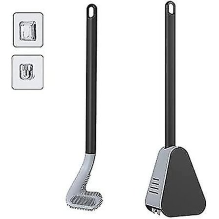 Golf toalettbørste, toalettbørste og holdersett, golf toalettbørste med langt håndtak i silikon, toalettbørste uten døde hjørner, toalettbørste med 