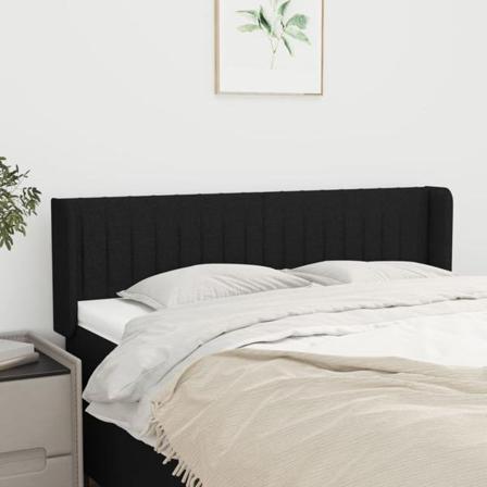 Vidaxl Huvudgavel Med Kanter Svart 147x16x78/88 Cm Tyg Svart