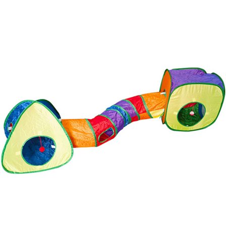 Mub- Pet Cat Tunnel Cat Rainbow Tre Kanal Interaktiv Katt Leksak Borr Hink Hopfällbara Kattleksaker